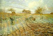 hoarfrost the old road to ennery, Camille Pissarro